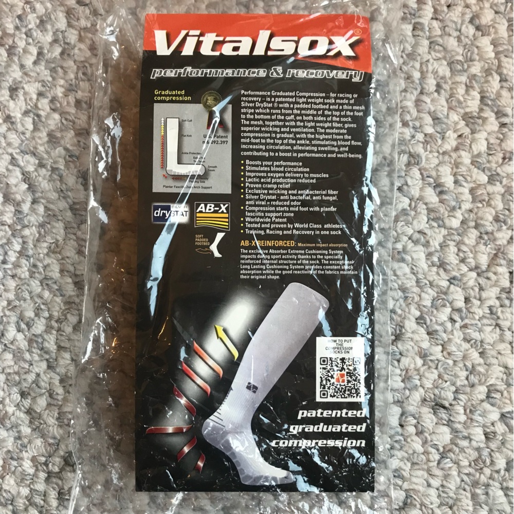 COMPRESSION SOCKS by Vitalsox. Racing, Recovery, Cramp Relief. Black. Size S.